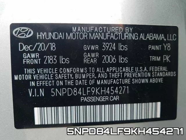 5NPD84LF9KH454271 фото 2