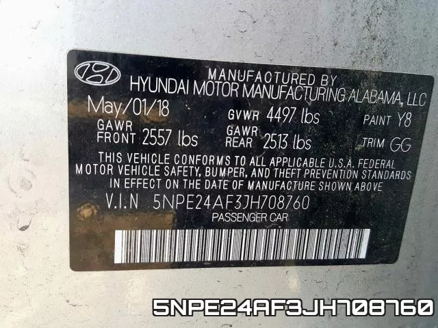 5NPE24AF3JH708760 фото 2