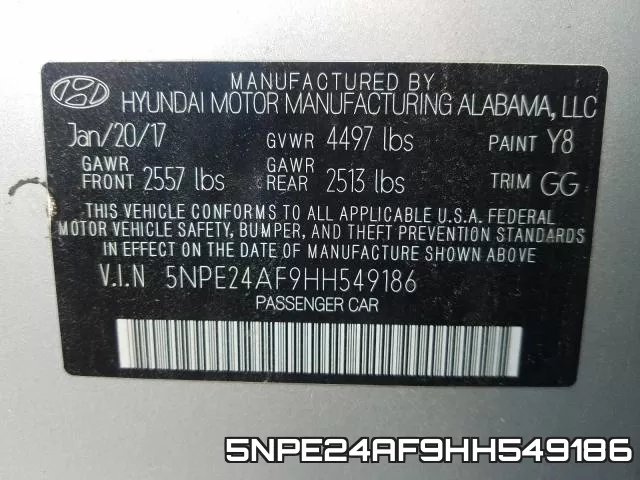 5NPE24AF9HH549186 фото 2
