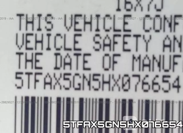 5TFAX5GN5HX076654 фото 10