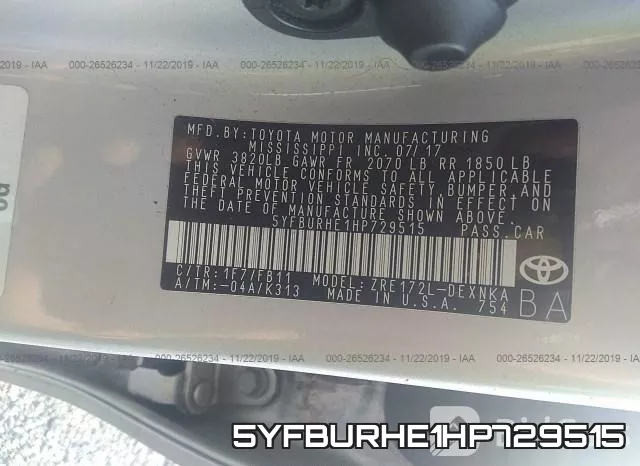 5YFBURHE1HP729515 фото 10
