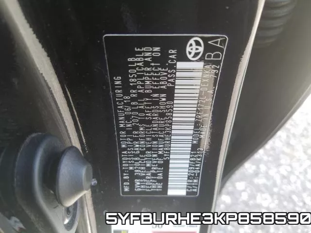5YFBURHE3KP858590 фото 2