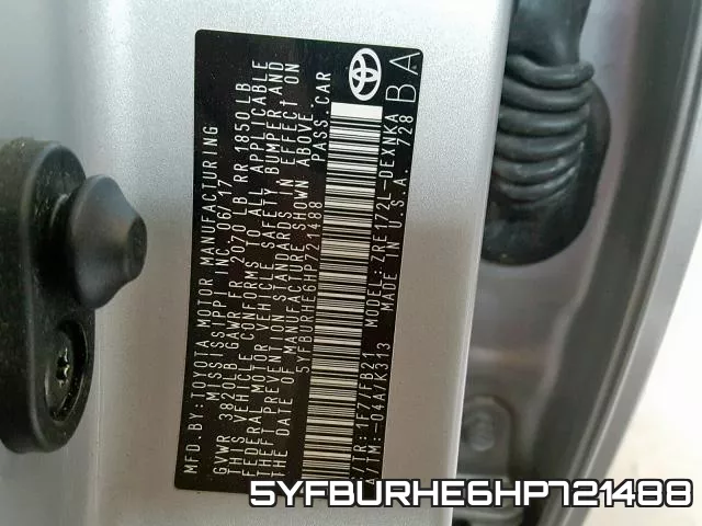 5YFBURHE6HP721488 фото 2