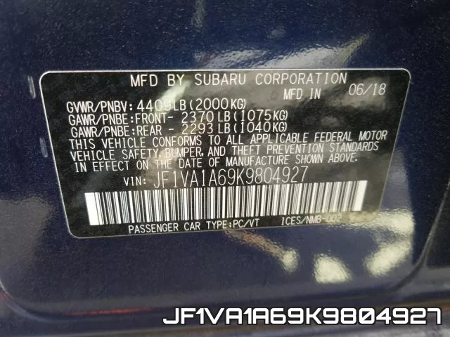 JF1VA1A69K9804927 фото 2