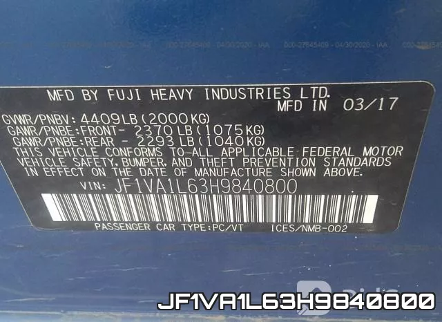 JF1VA1L63H9840800 фото 10