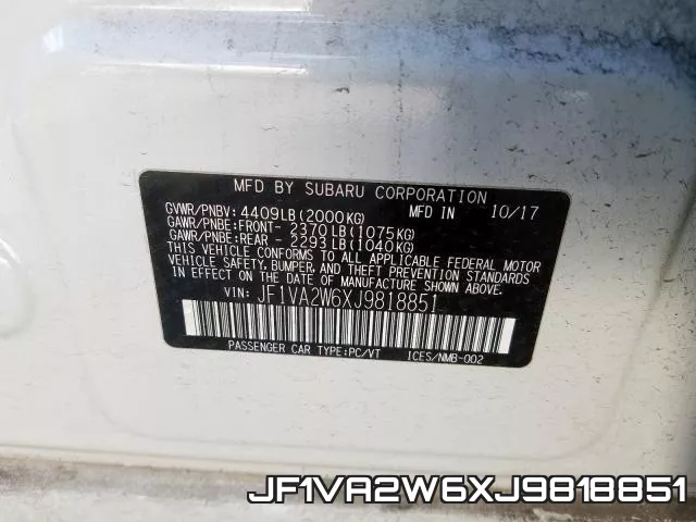 JF1VA2W6XJ9818851 фото 2