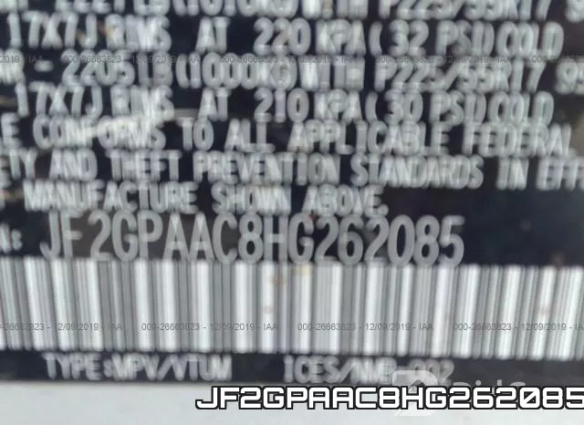 JF2GPAAC8HG262085 фото 10