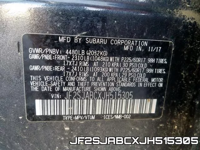 JF2SJABCXJH515305 фото 2