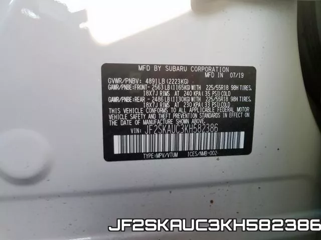 JF2SKAUC3KH582386 фото 2