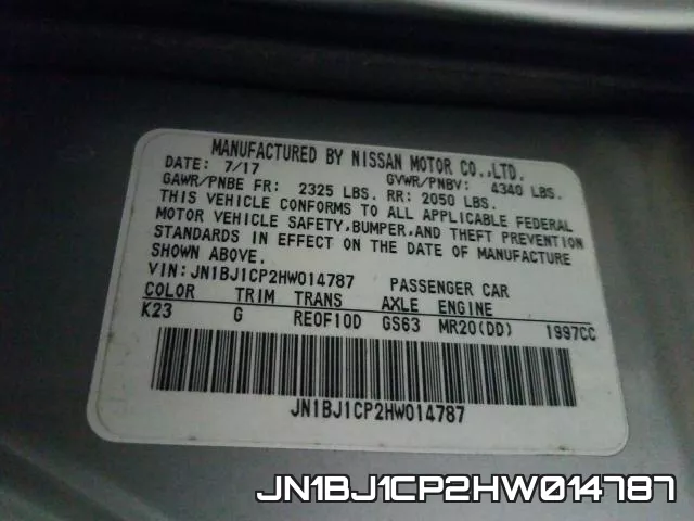 JN1BJ1CP2HW014787 фото 2
