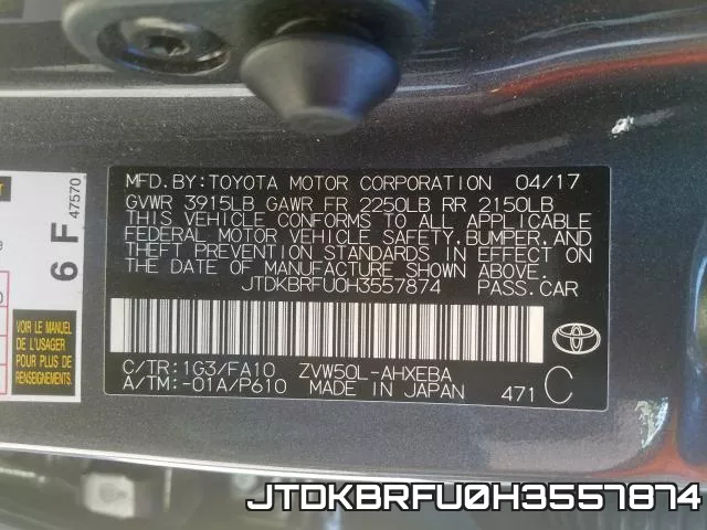 JTDKBRFU0H3557874 фото 2