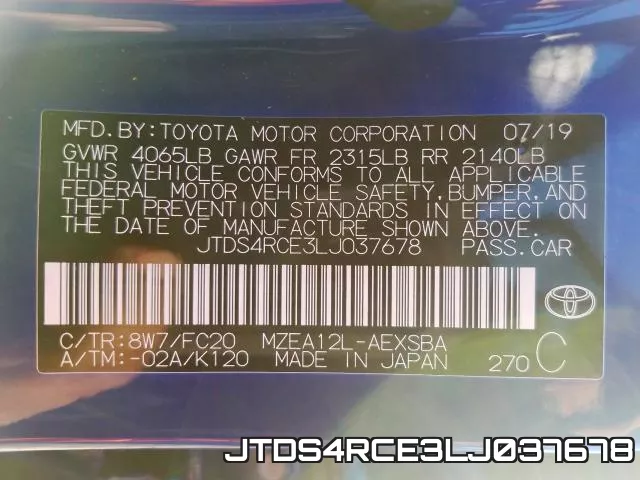 JTDS4RCE3LJ037678 фото 2