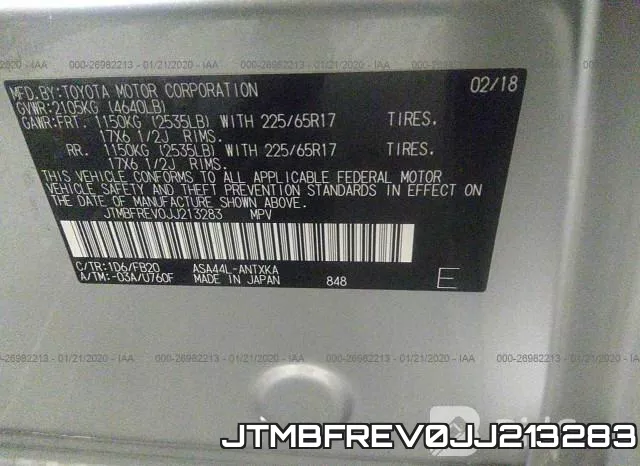JTMBFREV0JJ213283 фото 10