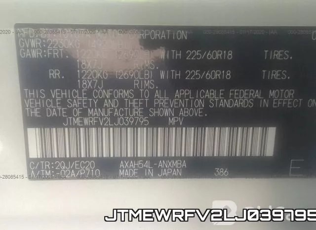JTMEWRFV2LJ039795 фото 10