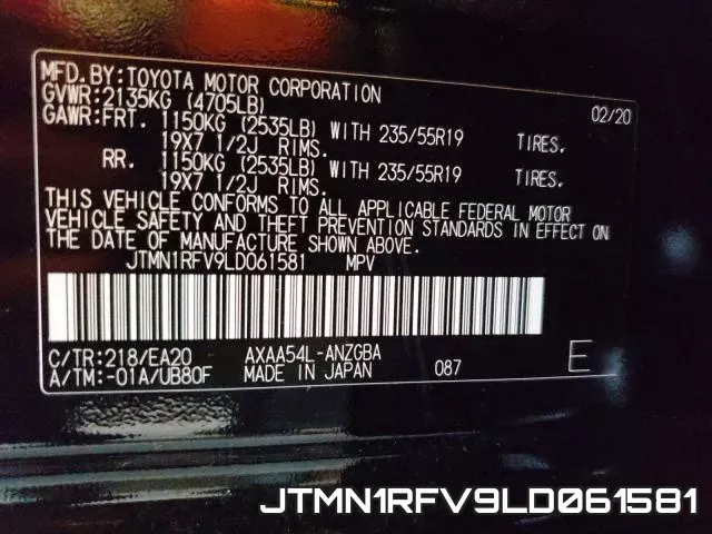 JTMN1RFV9LD061581 фото 2