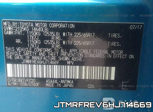 JTMRFREV6HJ714669 фото 10