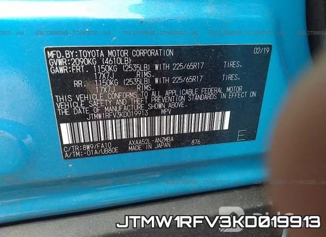 JTMW1RFV3KD019913 фото 10