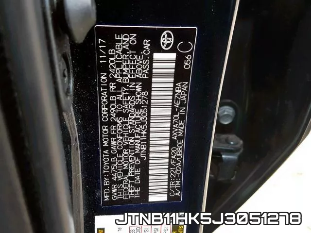 JTNB11HK5J3051278 фото 2