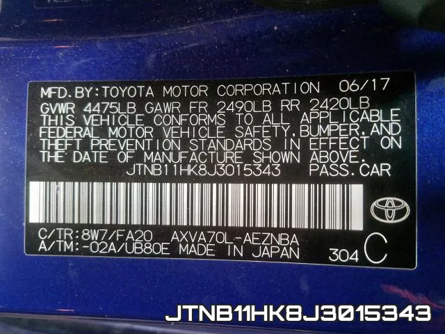 JTNB11HK8J3015343 фото 2