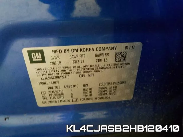 KL4CJASB2HB120410 фото 2