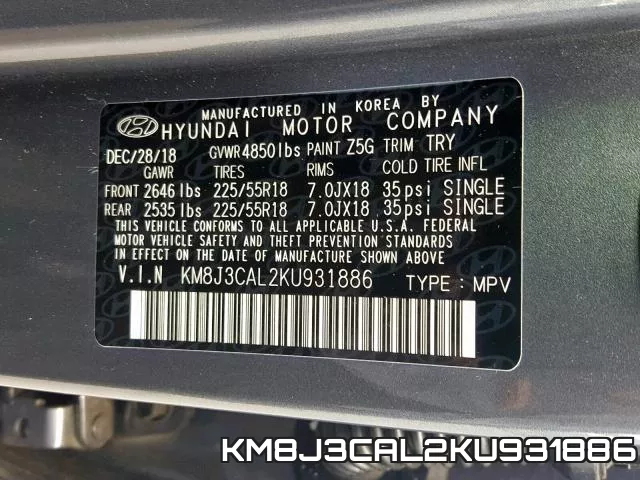 KM8J3CAL2KU931886 фото 2