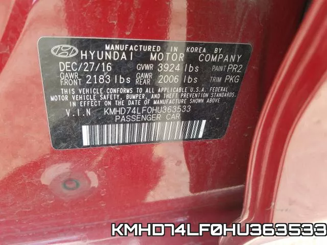 KMHD74LF0HU363533 фото 2