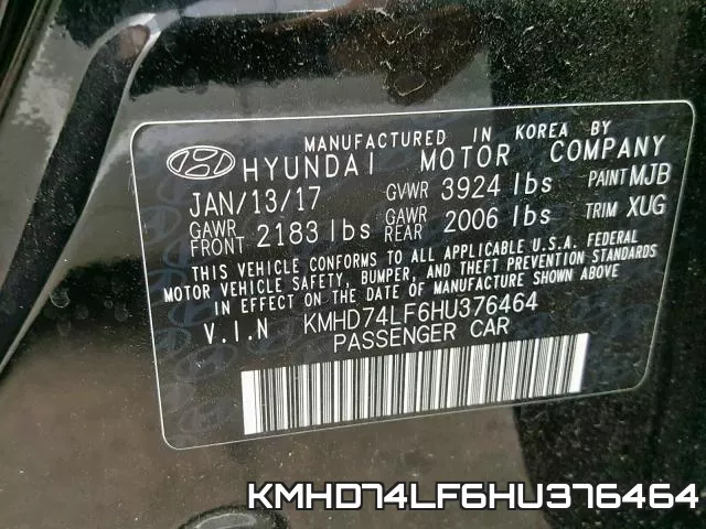 KMHD74LF6HU376464 фото 2