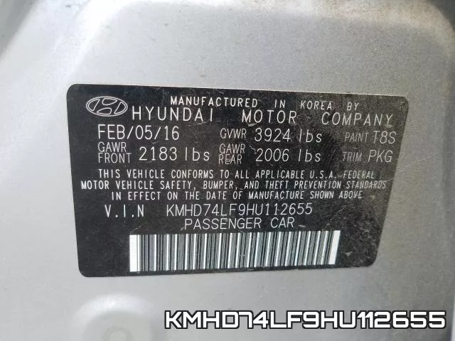 KMHD74LF9HU112655 фото 2