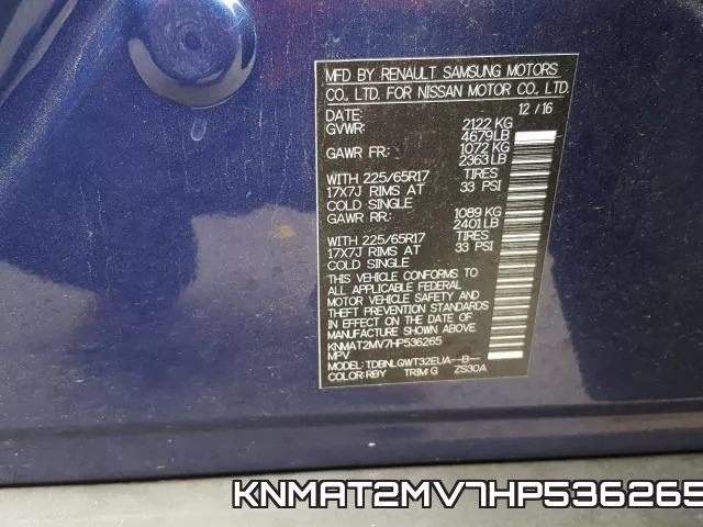 KNMAT2MV7HP536265 фото 2