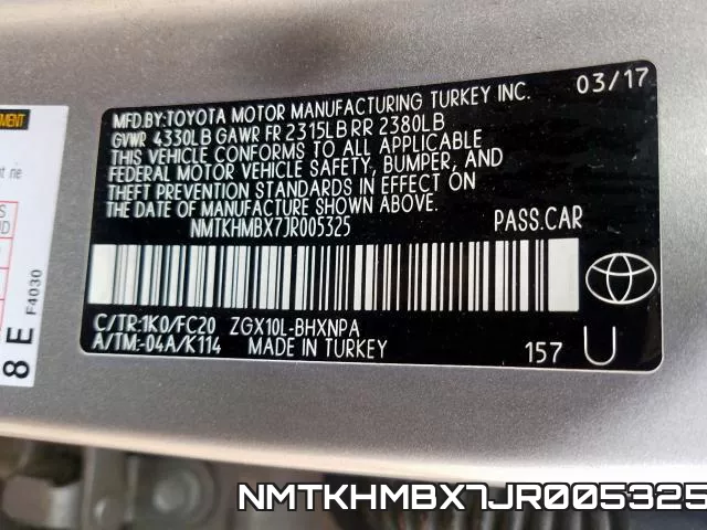 NMTKHMBX7JR005325 фото 2