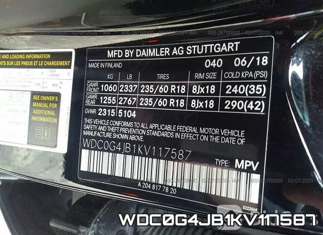 WDC0G4JB1KV117587 фото 10