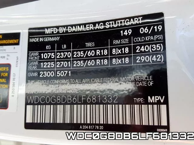 WDC0G8DB6LF681332 фото 2