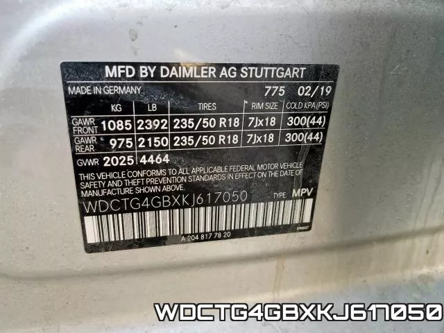 WDCTG4GBXKJ617050 фото 2