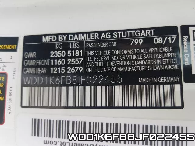 WDD1K6FB8JF022455 фото 2
