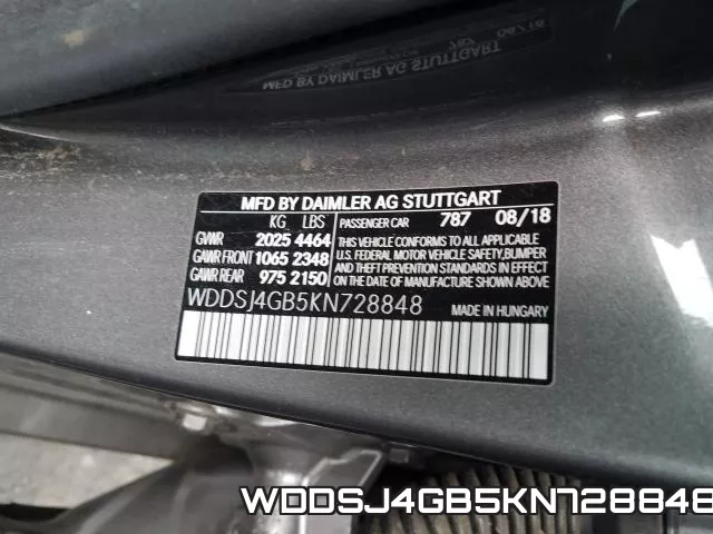 WDDSJ4GB5KN728848 фото 2