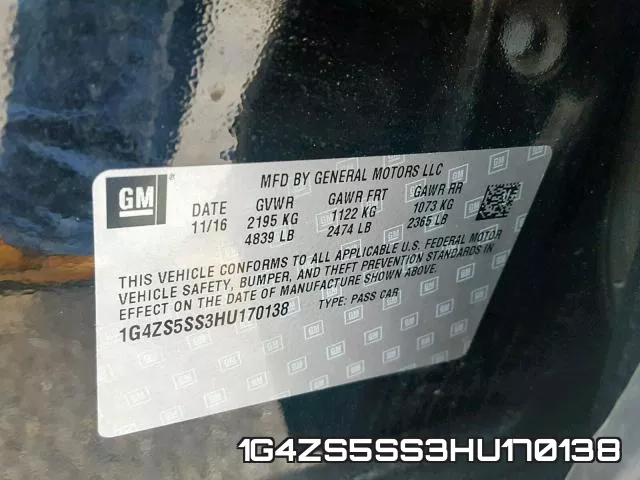 1G4ZS5SS3HU170138 фото 2
