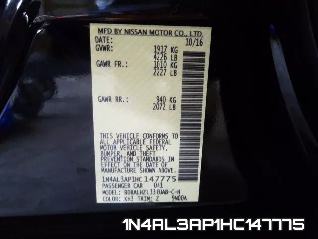 1N4AL3AP1HC147775 фото 2