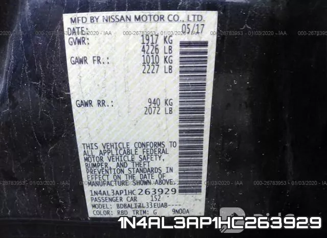 1N4AL3AP1HC263929 фото 10