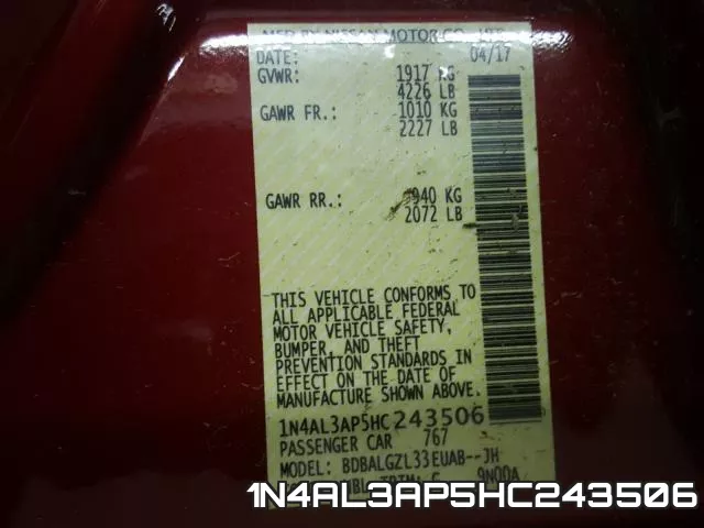 1N4AL3AP5HC243506 фото 2