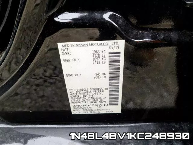 1N4BL4BV1KC248930 фото 2