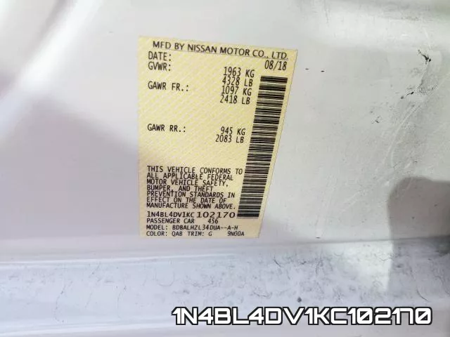 1N4BL4DV1KC102170 фото 2