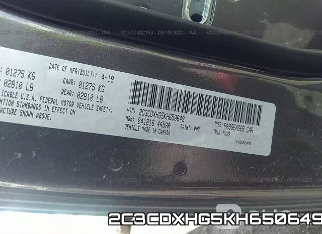 2C3CDXHG5KH650649 фото 10