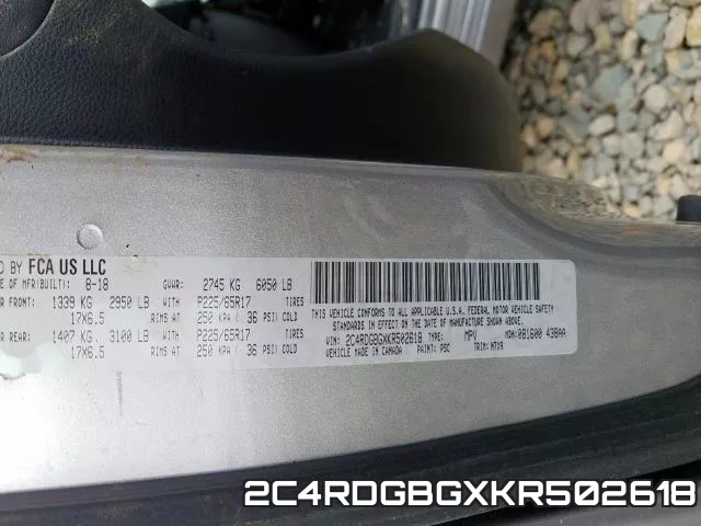 2C4RDGBGXKR502618 фото 2
