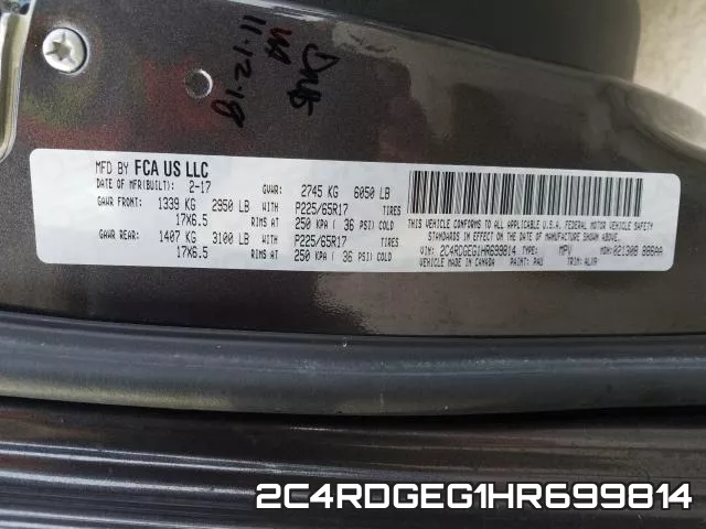 2C4RDGEG1HR699814 фото 2