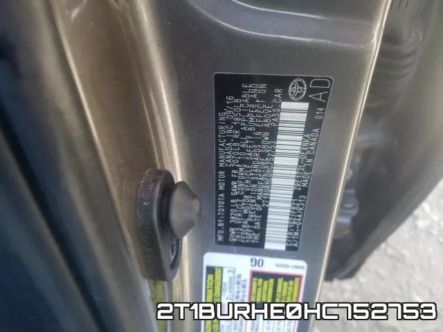 2T1BURHE0HC752753 фото 2