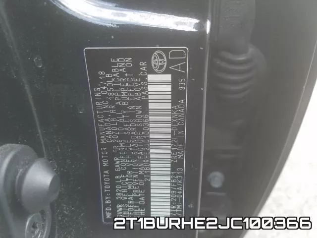 2T1BURHE2JC100366 фото 2