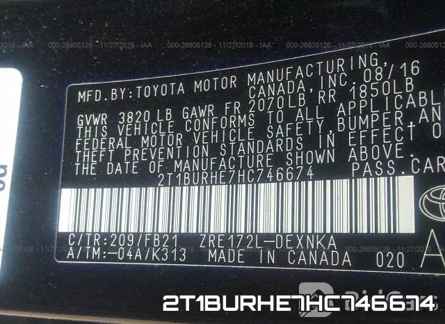 2T1BURHE7HC746674 фото 10