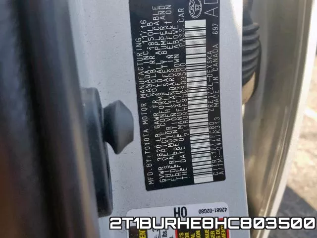 2T1BURHE8HC803500 фото 2