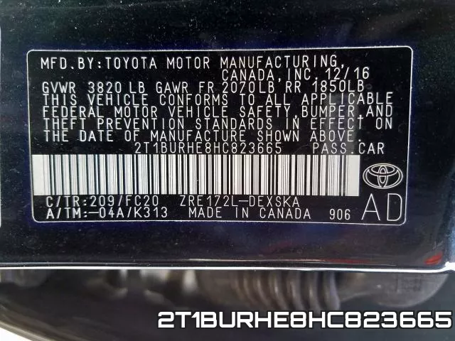 2T1BURHE8HC823665 фото 2