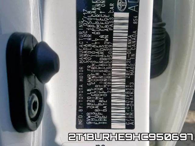 2T1BURHE9HC950697 фото 2